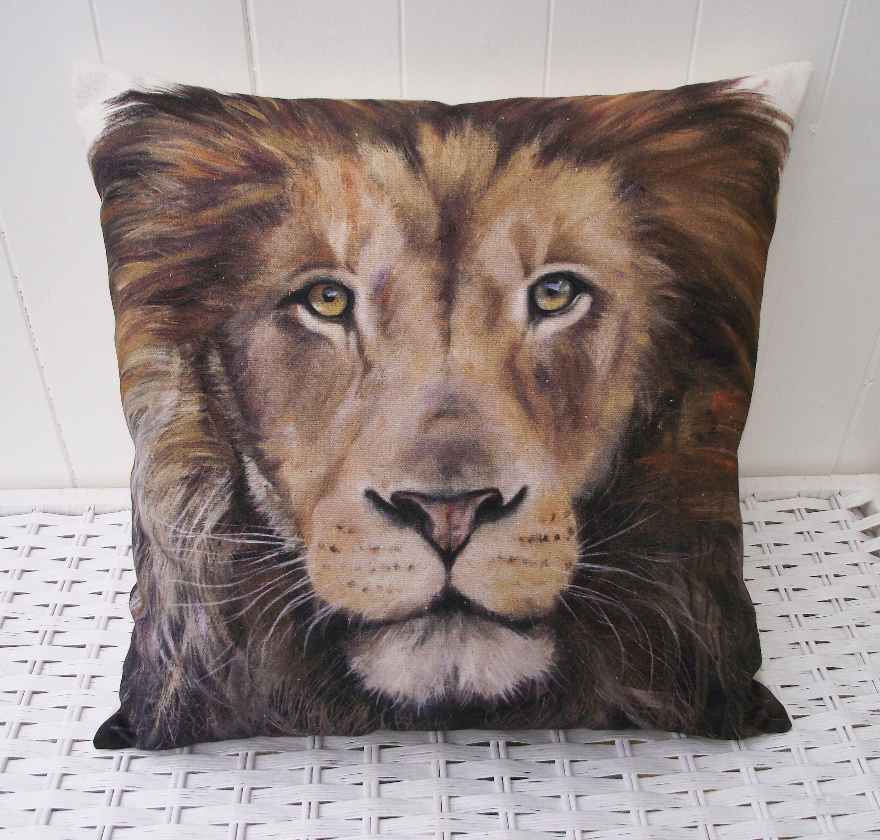 Zebra Art Print Cushion: African Animals Organic Cotton, Wendy Darker, Choice of Cover only or Cover with Pad