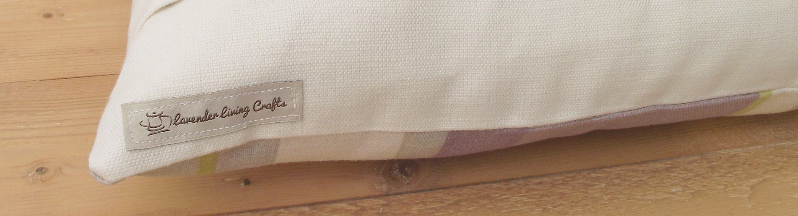 Laura Ashley Purple Stripe Cushion: Handmade in Eaton Stripe, 18" by 12"