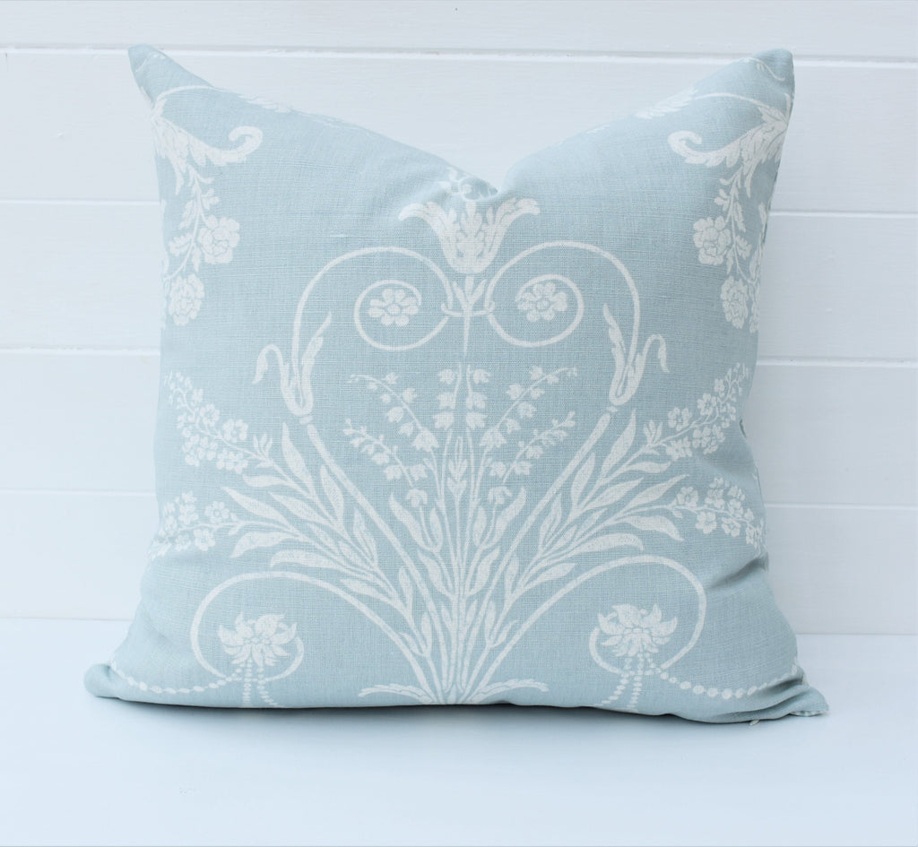 Laura Ashley Josette Duck Egg Cushion : Handmade Linen Blend with Zip Fastening 16"