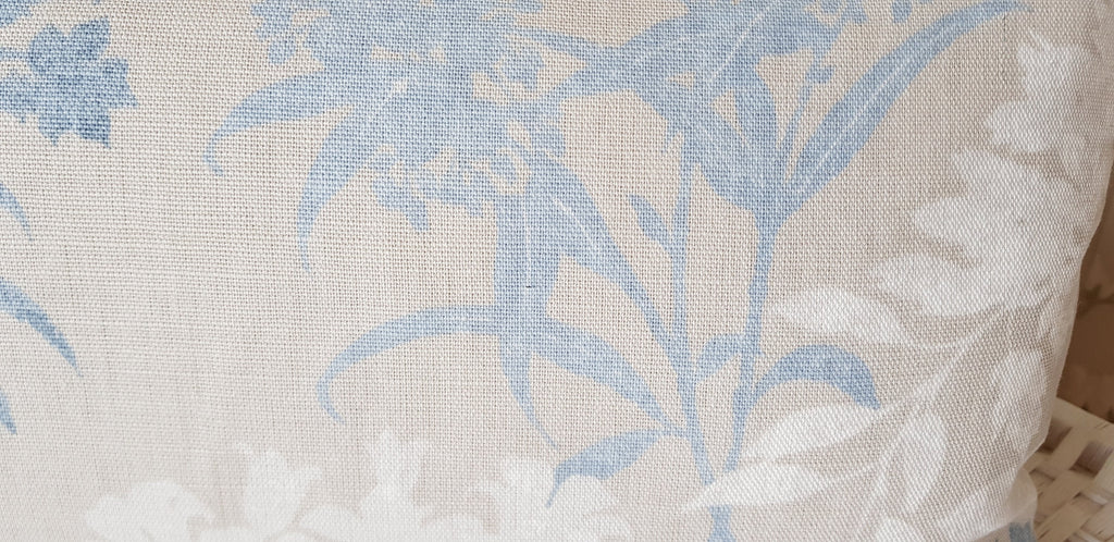 Laura Ashley Tenby Seaspray Cushion, Handmade backed in Austen Natural with zip a fastening